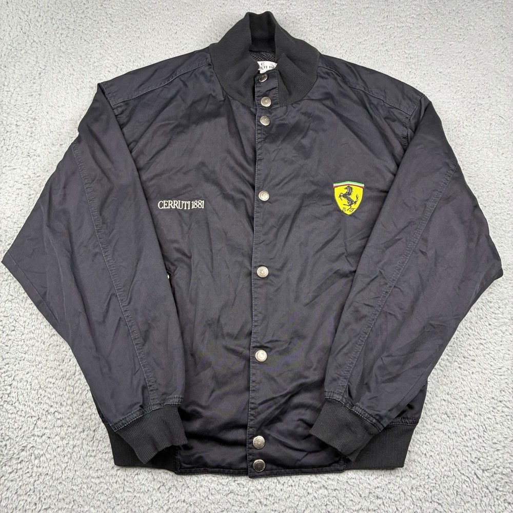 Vintage Cerruti 1881 Ferrari Bomber Jacket Men's Small IT 46/US 36 Black Italy